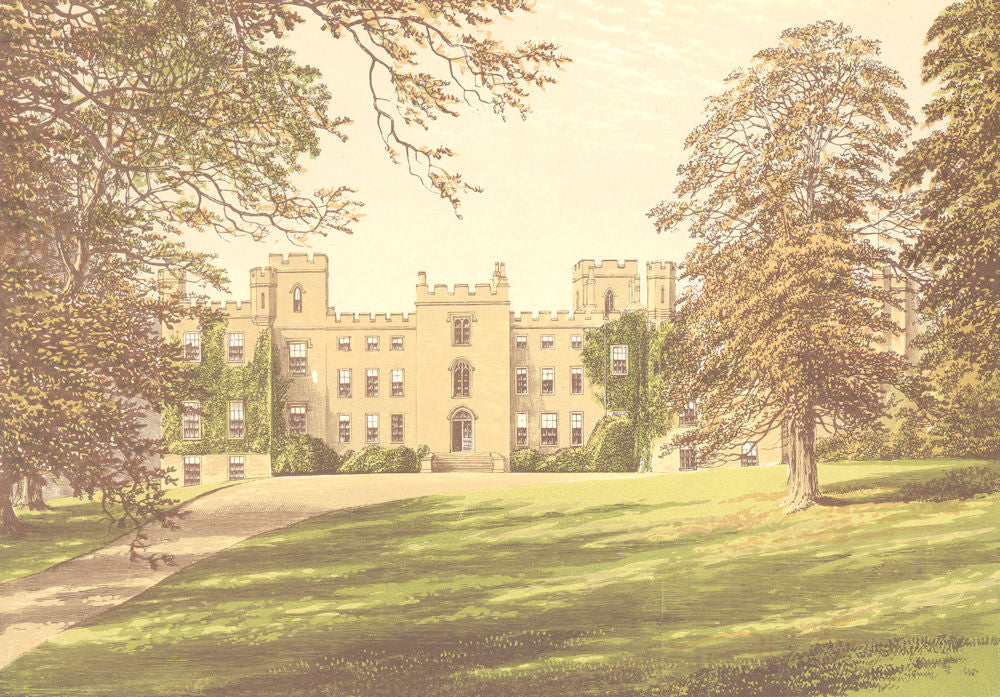 MULGRAVE CASTLE, Whitby, Yorkshire (Marquis of Normanby) 1890 old print